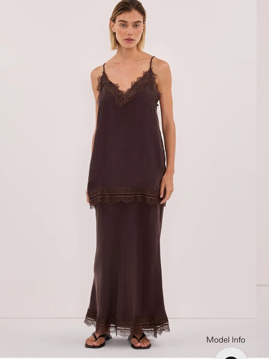 DISSH Dresses & Skirts - DISSH Andrea Plum Chocolate Cupro Skirt